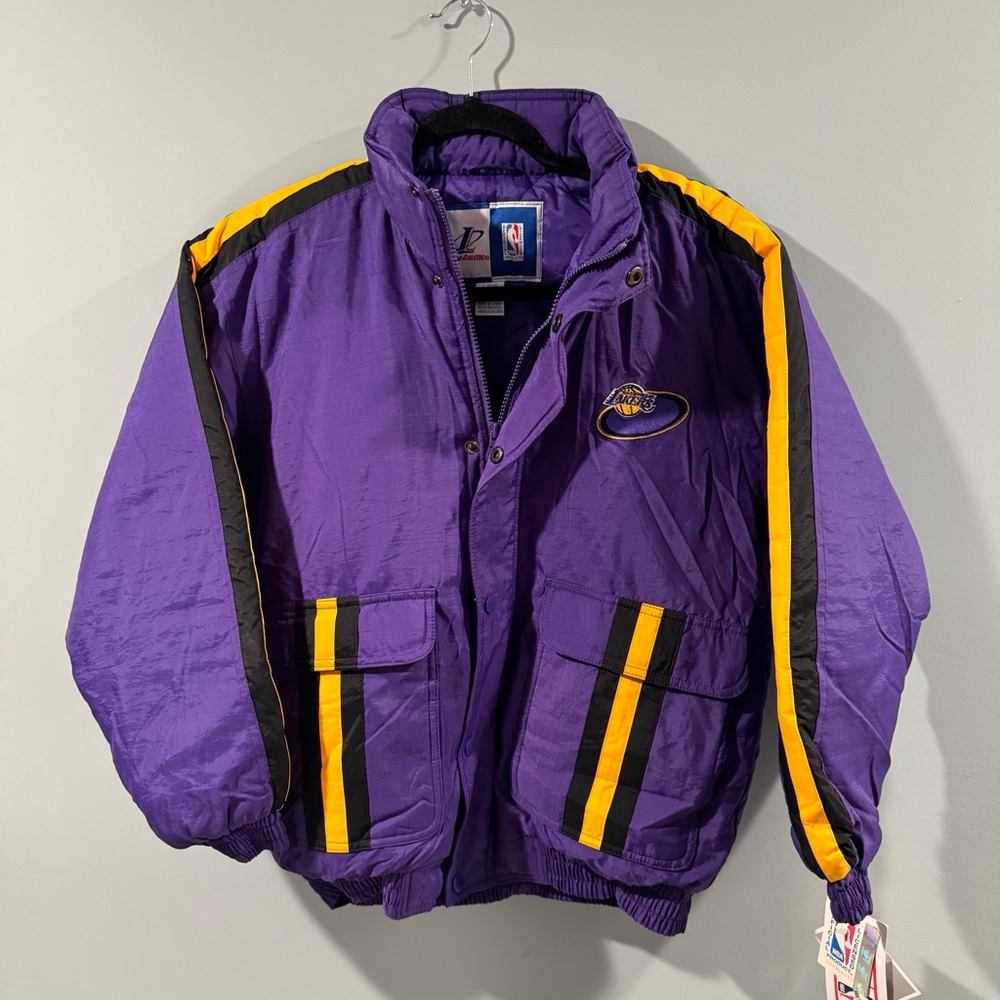 NBA Lakers Purple and Yellow Puffer Jacket Vintage